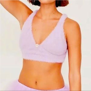 For Love and Lemons Lilac Devon Fuzzy Bralette Size M